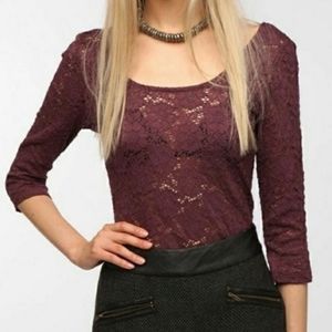 PINS &‎ NEEDLES UO 3/4 Sleeve Scoop Neck Top Size S